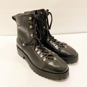ALLSAINTS Womens Franka Black Combat Boots Size 40/US 9